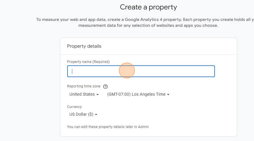 Add Property Information in GA4