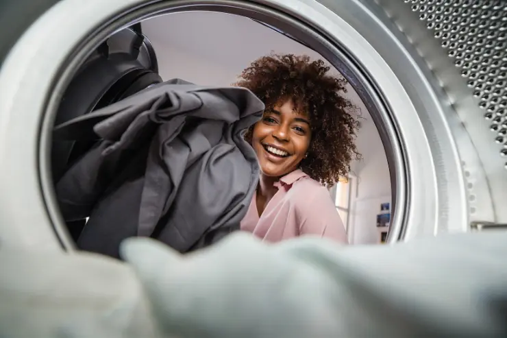 woman doing laundry